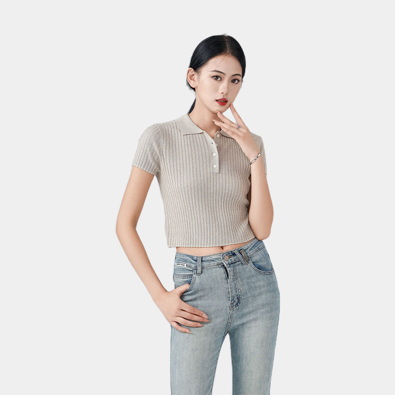 Linen-Blend Short-Sleeve Polo Knit Shirt